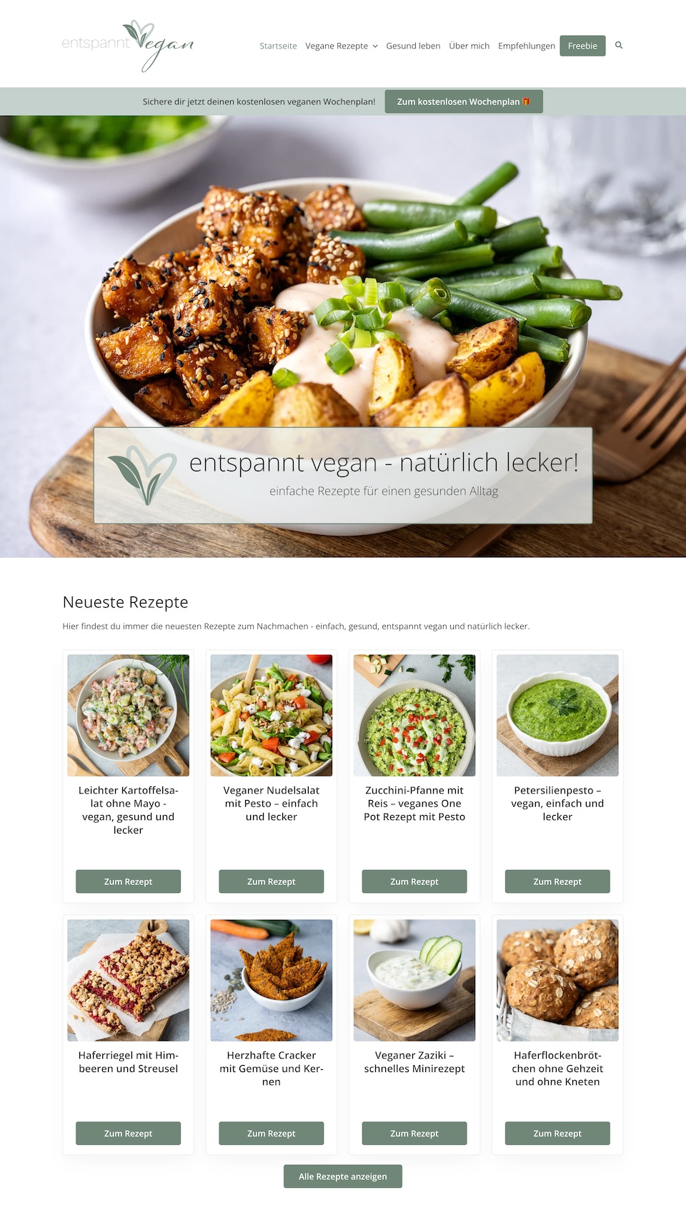 Referenz Website Screenshot entspannt-vegan.de