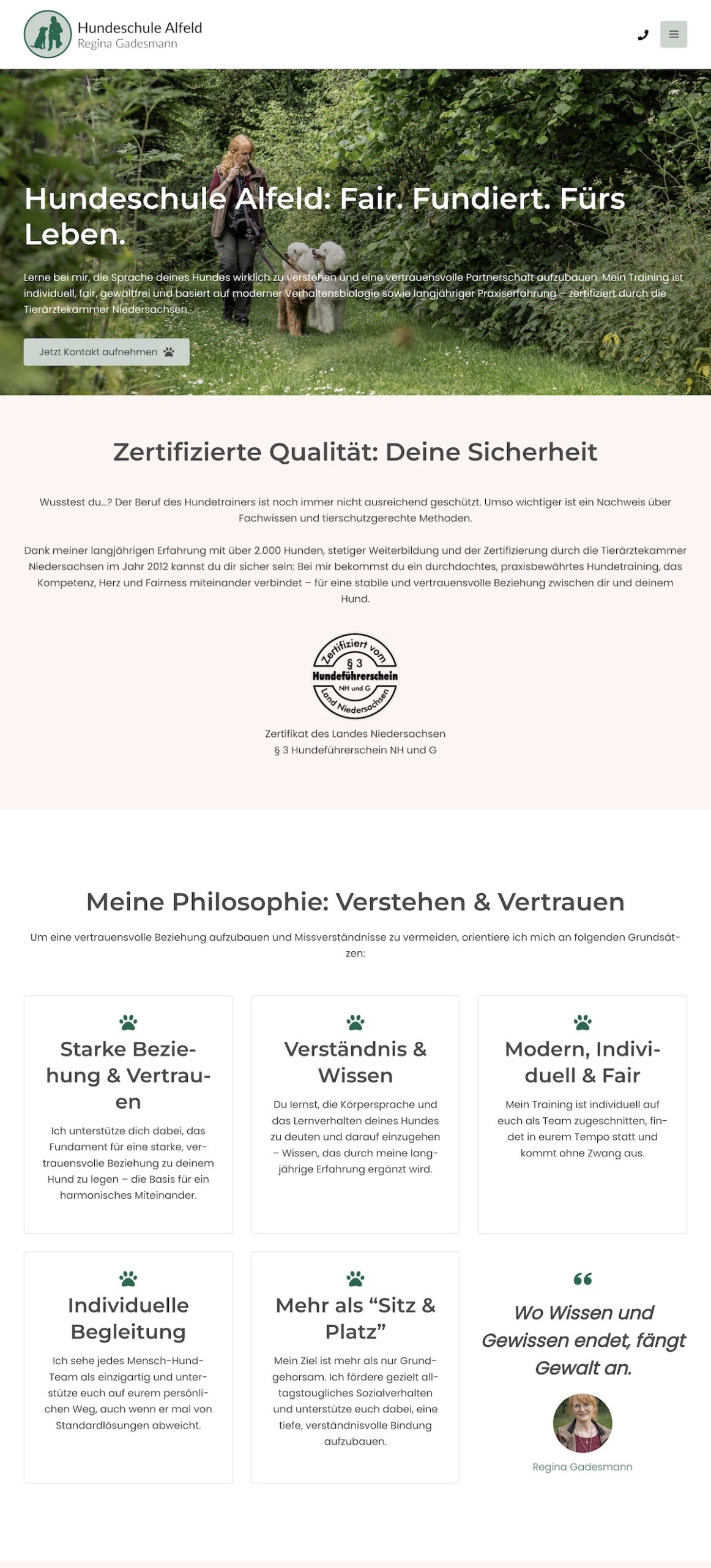 Referenz Website Screenshot hundeschule-alfeld.de
